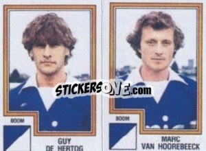 Figurina Guy de Hertog / Marc van Hoorebeeck - Football Belgium 1983-1984 n. 365 - Panini