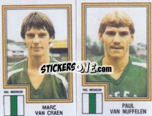 Sticker Marc van Craen / Paul van Nuffelen - Football Belgium 1983-1984 n. 406 - Panini
