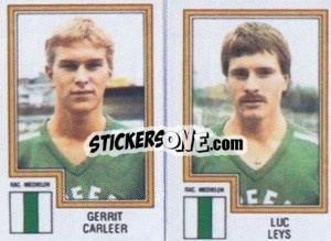 Sticker Gerrit Carleer / Luc Leys - Football Belgium 1983-1984 n. 409 - Panini