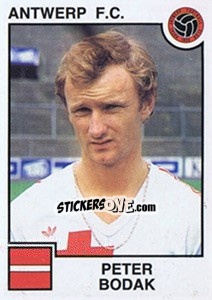 Sticker Peter Bodak - Football Belgium 1984-1985 - Panini