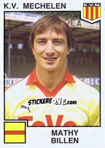Sticker Mathy Billen - Football Belgium 1984-1985 n. 212 - Panini