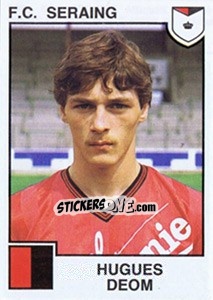 Sticker Hugues Deom - Football Belgium 1984-1985 - Panini