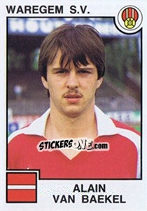 Cromo Alain van Baekel - Football Belgium 1984-1985 - Panini