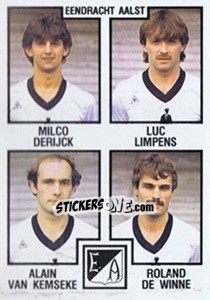 Sticker Milco Derijck / Luc Limpens / Alain van Kemseke / Roland de Winne - Football Belgium 1984-1985 n. 346 - Panini