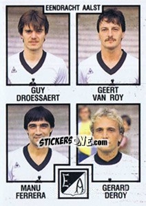 Sticker Guy Droessaert / Geert van Roy / Manu Ferrera / Gerard Deroy - Football Belgium 1984-1985 - Panini