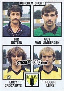 Cromo Rik Gotzen / Guy van Limbergen / Eddy Crocaerts / Roger Leirs - Football Belgium 1984-1985 - Panini