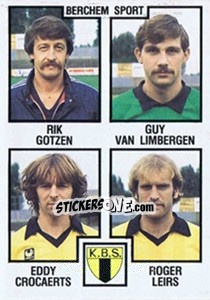 Cromo Rik Gotzen / Guy van Limbergen / Eddy Crocaerts / Roger Leirs - Football Belgium 1984-1985 n. 349 - Panini
