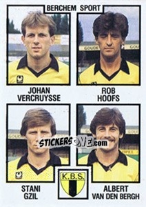 Sticker Johan Vercruysse / Rob Hoofs / Stani Gzil / Albert van den Bergh - Football Belgium 1984-1985 n. 352 - Panini