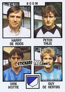 Sticker Harry de Roos / Peter Thijs / Dirk Motte / Guy de Hertog - Football Belgium 1984-1985 n. 359 - Panini