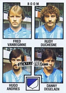 Figurina Fred Vanbeginne / Rudy Duchesne / Hugo Andries / Danny Degelean - Football Belgium 1984-1985 n. 361 - Panini