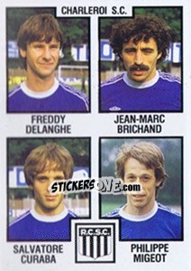 Sticker Freddy Delanghe / Jean-Marc Brichand / Salvatore Curaba / Philippe Migeot - Football Belgium 1984-1985 n. 366 - Panini
