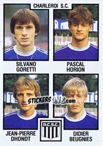 Sticker Silvano Goretti / Pascal Horion / Jean-Pierre Dhondt / Didier Beugnies - Football Belgium 1984-1985 n. 367 - Panini