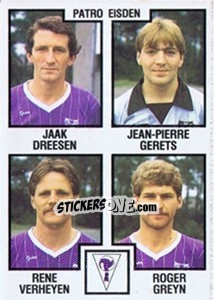 Sticker Jaak Dreesen / Jean-Pierre Gerets / Rene Verheyen / Roger Greyn - Football Belgium 1984-1985 n. 369 - Panini