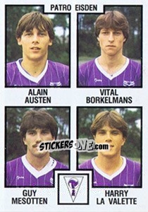 Cromo Alain Austen / Vital Borkelmans / Guy Mesotten / Harry la Valette - Football Belgium 1984-1985 - Panini