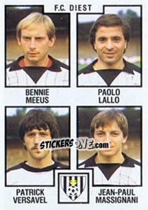 Figurina Bennie Meeus / Paolo Lallo / Patrick Versavel / Jean-Paul Massignani - Football Belgium 1984-1985 - Panini