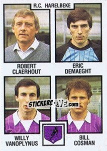 Sticker Robert Claerhout / Eric Demaeght / Willy Vanoplynus / Bill Cosman - Football Belgium 1984-1985 - Panini