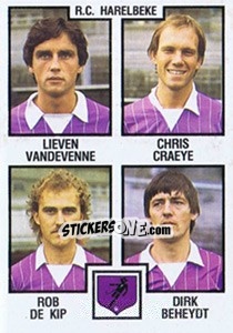 Figurina Lieven Vandevenne / Chris Craeye / Rob de Kip / Dirk Beheydt - Football Belgium 1984-1985 n. 382 - Panini
