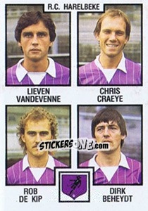 Cromo Lieven Vandevenne / Chris Craeye / Rob de Kip / Dirk Beheydt - Football Belgium 1984-1985 - Panini