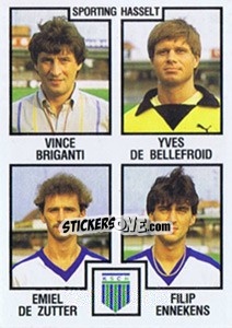 Cromo Vince Briganti / Yves de Bellefroid / Emiel de Zutter / Filip Ennekens - Football Belgium 1984-1985 - Panini