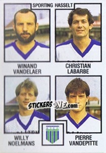 Sticker Winand Vandelaer / Christian Labarbe / Willy Noelmans / Pierre Vandepitte - Football Belgium 1984-1985 - Panini
