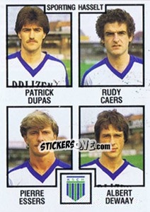 Sticker Patrick Dupas / Rudy Caers / Pierre Essers / Albert Dewaay - Football Belgium 1984-1985 - Panini