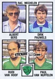 Sticker Albert Bers / Dirk Pauwels / Rudi van Hoof / Paul van Nuffelen - Football Belgium 1984-1985 n. 389 - Panini