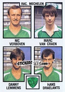 Sticker Nic Verboven / Marc van Craen / Danny Lemmens / Hans Draelants - Football Belgium 1984-1985 n. 391 - Panini