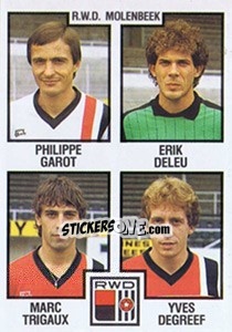 Sticker Philippe Garot / Erik Deleu / Marc Trigaux / Yves Degreef - Football Belgium 1984-1985 n. 394 - Panini