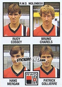 Sticker Rudy Cossey / Bruno Charels / Hans Biergan / Patrick Gollierre - Football Belgium 1984-1985 - Panini