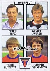 Sticker Pierre Berx / Wencel Liwerski / Henri Huyberts / Johnny Velkeneers - Football Belgium 1984-1985 - Panini