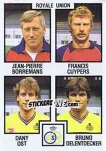 Sticker Jean-Pierre Borremans / Francis Cuypers / Dany Ost / Bruno Delentdecker - Football Belgium 1984-1985 n. 404 - Panini