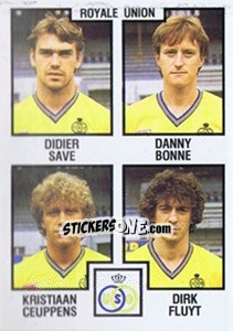 Cromo Didier Save / Danny Bonne / Kristiaan Ceuppens / Dirk Fluyt - Football Belgium 1984-1985 n. 406 - Panini