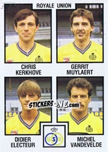 Cromo Chris Kerkhove / Gerrit Muylaert / Didier Electeur / Michel Vandevelde - Football Belgium 1984-1985 - Panini