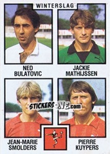Sticker Ned Bulatovic / Jackie Mathjiseen / Jean-Marie Smolders / Pierre Kuypers - Football Belgium 1984-1985 - Panini