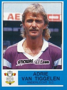 Sticker Adrie van Tiggelen - Football Belgium 1986-1987 - Panini