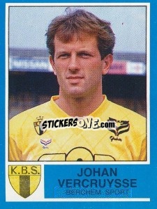 Sticker Johan Vercruysse - Football Belgium 1986-1987 n. 62 - Panini