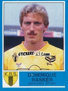 Figurina Dominique Rasker - Football Belgium 1986-1987 - Panini