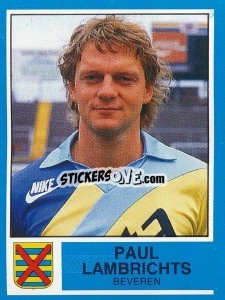Sticker Paul Lambrichts - Football Belgium 1986-1987 n. 80 - Panini