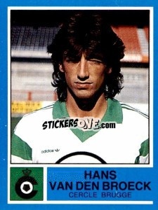 Sticker Hans van den Broeck - Football Belgium 1986-1987 - Panini