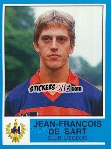 Cromo Jean-Francois de Sart - Football Belgium 1986-1987 - Panini