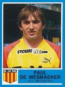 Figurina Paul de Mesmaeker - Football Belgium 1986-1987 - Panini