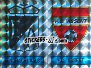 Figurina Badge Eendracht Aalst / Badge F.C. Assent - Football Belgium 1986-1987 - Panini