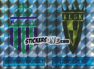 Sticker Badge Sporting Hasselt / Badge Lierse S.V. - Football Belgium 1986-1987 n. 340 - Panini
