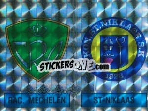 Sticker Badge Racing Mechelen / Badge St-Niklaas - Football Belgium 1986-1987 - Panini