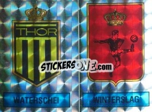 Sticker Badge Waterschei / Badge Winterslag - Football Belgium 1986-1987 - Panini