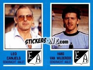 Cromo Leo Canjels / Hans van Wilderode - Football Belgium 1986-1987 - Panini
