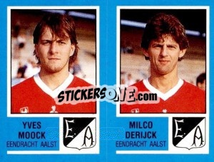 Sticker Yves Moock / Roland de Winne - Football Belgium 1986-1987 n. 352 - Panini