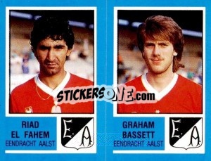 Sticker Riad el Fahem / Graham Bassett - Football Belgium 1986-1987 - Panini