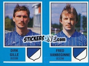 Sticker Pascal Bruelemans / Frank Leen - Football Belgium 1986-1987 n. 370 - Panini