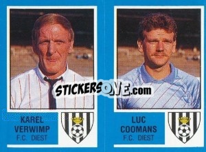 Sticker Karel Verwimp / Luc Coomans - Football Belgium 1986-1987 n. 375 - Panini